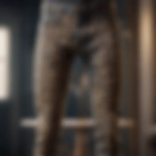 A stylish pair of leopard print jeans on a mannequin