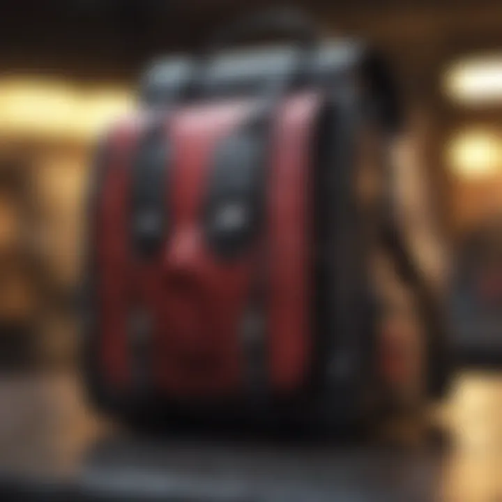 Artistic representation of the Deadpool bag showcasing its unique design elements.