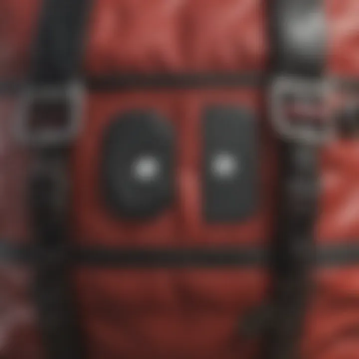 Close-up view of the materials used in the Deadpool bag, highlighting texture and quality.