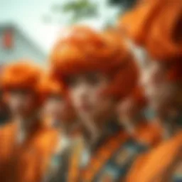 Historical significance of bright orange wigs in various cultures