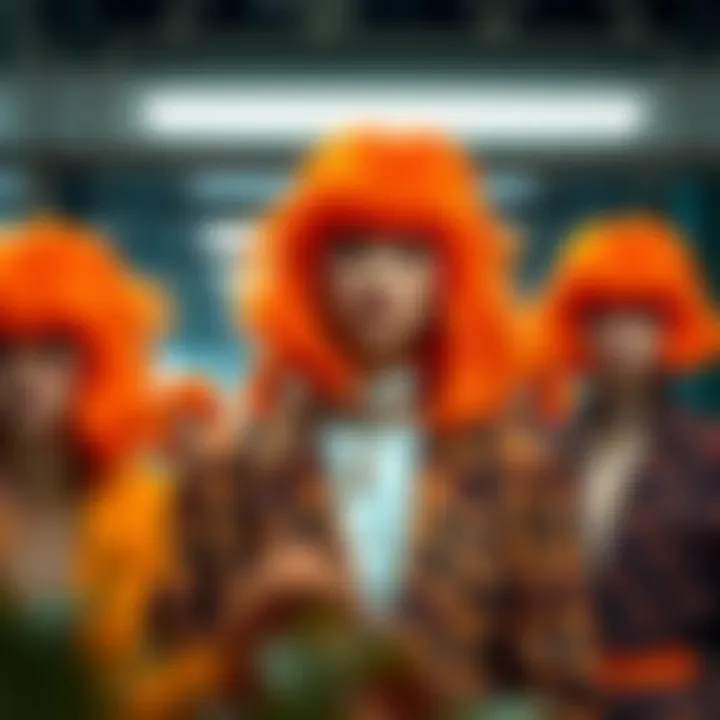 Versatile Styling with Bright Orange Wigs Various styles featuring bright orange wigs