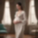 Elegant birthing gown displayed in a serene setting