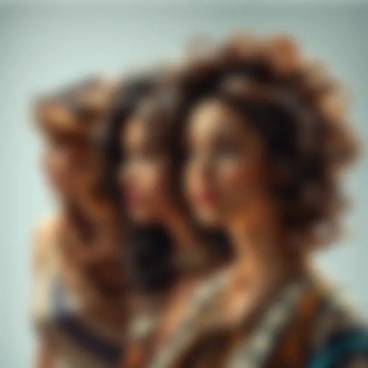 Different hair types showcasing the benefits of misting