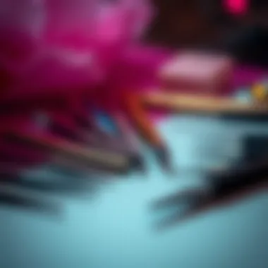 Different types of tweezers arranged on a surface