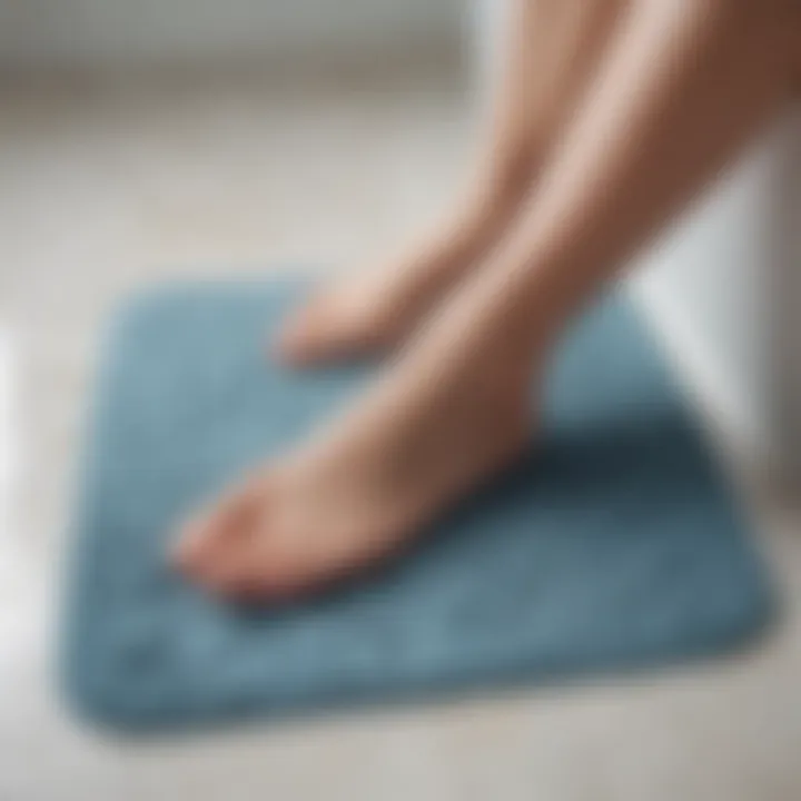 Close-up of non-slip feature on a durable bath mat